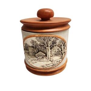 Hershey Molds Cookie Jar Homestead Farm Country 3 D Scene Canister Vintage 1979